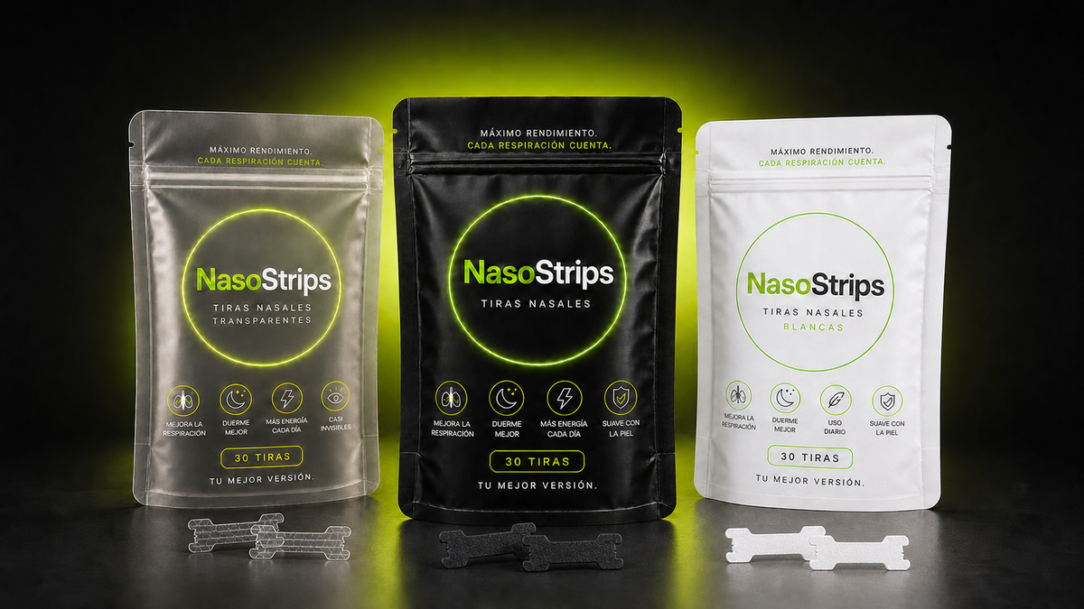 Gama NasoStrips: tiras nasales transparentes, negras y blancas