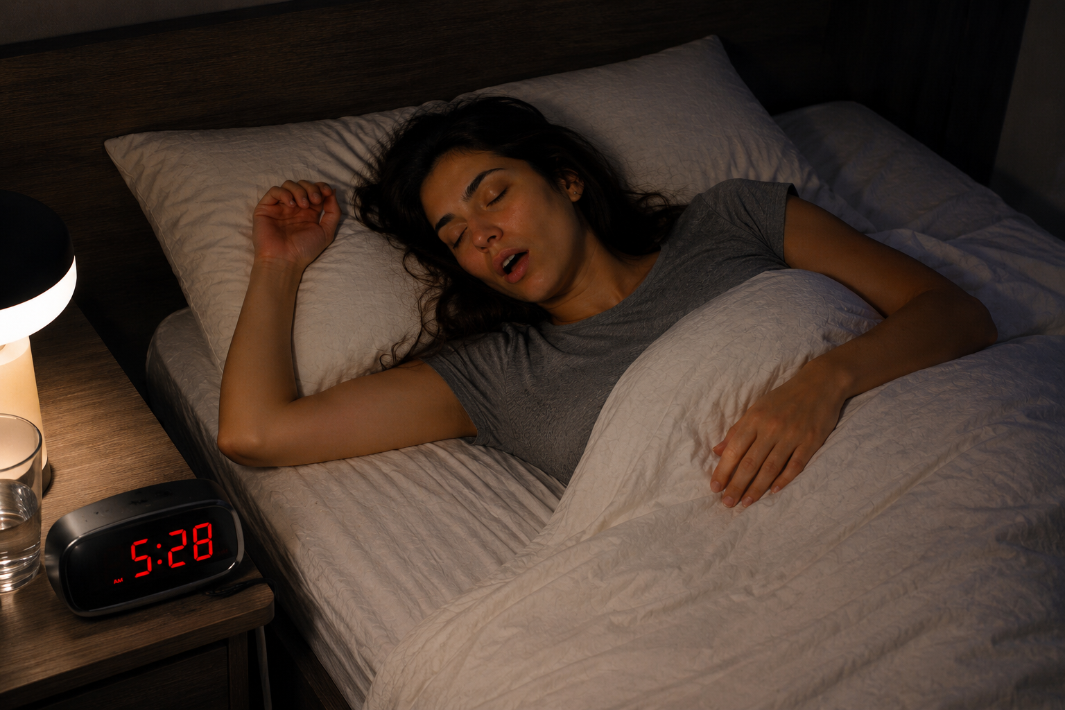 Mujer durmiendo con la boca abierta