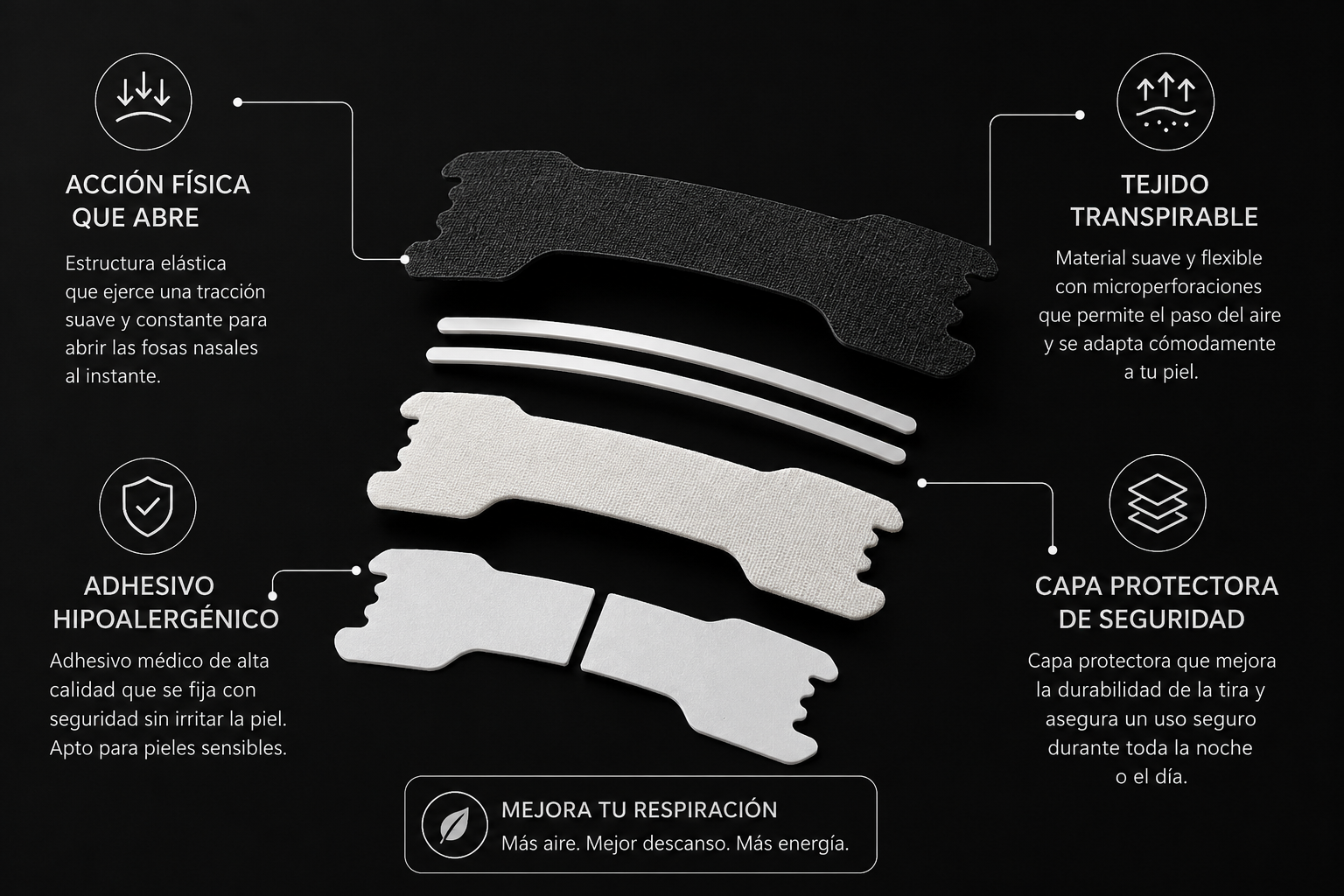 Estructura de la tira nasal Utilizara