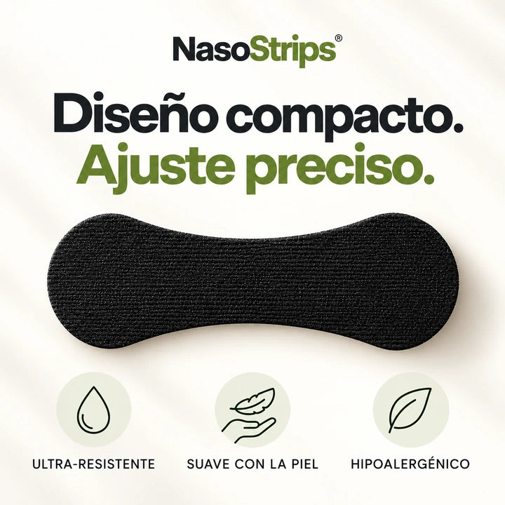 NasoStrips SPORT: infografía con la forma y el diseño de la tira nasal